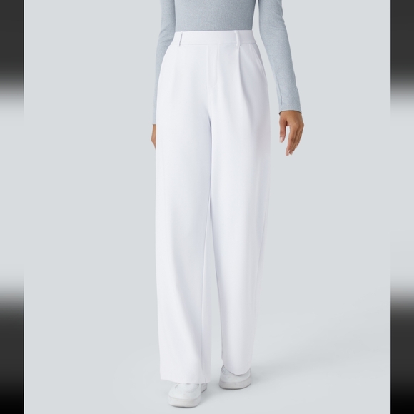 HALARA Pants - HALARA Flex High Waist Pocket Wide Leg and flare (M)Work Pants White